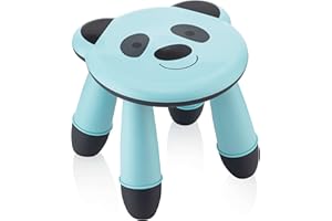 Secenart - Toddler Stool, Shower Tools To Sit On, Plastic Children's Play House Stool Indoor/Outdoor Ages 3-6 Years, Panda Kids Stool, Step Stool Kids, (BLUE)