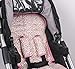 Minene UK Reversible Pushchair Liners and Strap Set (Pink Flowers/Gingham)