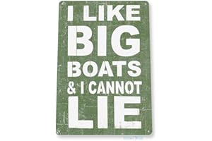 RIFOSA 6"x8" Big Boats Sign, Fishing Marina Lake House Cabin Decor Metal Sign