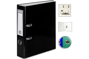 OFFICE CENTRE 1 x Black A4 Large 75mm Lever Arch Files Folders Metal Edge & Finger Pull Stationery Document Storage Paper Office School