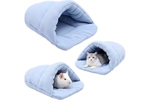 LNGJIN Lettopercriceto, Lettodicriceto, LettodiCricetoCasa, Lettodiporcellino d'India, LettoPerPorcellino d'India, CricetoLettoGrotta, adatto per conigli nani, piccole tane di peluche (blu cielo)