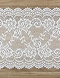 Material: 100% Polyester Tischband Spitze auf der Rolle weiß 0,15 Meter x 9 Meter