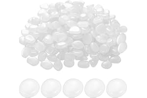 YWCHOSHE 330 Pcs Glow in The Dark Pebbles, White Fish Tank Stones, Glowing Pebbles Decorative Garden Stones for Plant Pots Aquarium Vase Garden Sidewalk Outdoor Fish Tank Gravel(White)