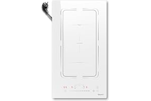 Induktionskochfeld 2 Platten mit Stecker 220 Volt, Disaenvir Induktionskochfeld Kochfeld 30 cm 3500W, Induktion Einbau Flexibler, 9-Leistungsstufen, Boost-Funktion, Timer, Anti-Touch-Funktion, Weiß