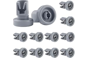 NewZC 12 Piezas Pequeño Ruedas Cesta Lavavajillas Compatible con AEG Zanussi Favorit Privileg - Recambios Ruedecillas Carro Inferior Lavaplatos Gris Rodillo Bandeja Lavavajilla