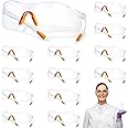 dafuhao 15 Pcs Eye Protection Glasses, Clear Protective Safety Glasses, Anti Scratch Spectacles Glasses with Clear Lenses and Rubber Nose Grips for DIY, Lab, Welding, Grinding, Cycling,Laboratory