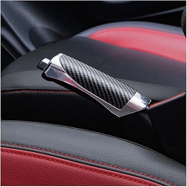 2 Manopole Freno A Mano Auto JECOMPRIS | Stile Carbonio Rosso | Antiscivolo | Per Personalizzazione Interni