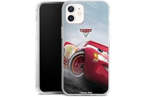 DeinDesign Silikon Hülle kompatibel mit Apple iPhone 12 Case transparent Handyhülle Lightning McQueen 95 Offizielles Lizenzprodukt Cars