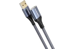ANMIEL USB Verlängerung Kabel 3M geflochtenes USB 2.0 Verlängerungskabel Typ A Stecker auf A Buchse Datenübertragung Verlängerungskabel für USB Flash Drive/Festplatte/Drucker/Webcam