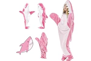 HOIDOKLY Okładka rekina dla dorosłych, bluza z kapturem do noszenia flanelowa super miękka i przytulna, śmieszne kostiumy do cosplayu