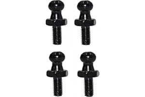 Ramor Strutz Four Black Ball Stud Bolts for Gas Struts, Boot Lid, Tailgate or Bonnet. 10mm Ball, 15mm Long Thread, M8 Thread.