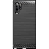 Microcase Samsung Galaxy Note 10 Plus Brushed Carbon Fiber Silikon Kılıf - Siyah