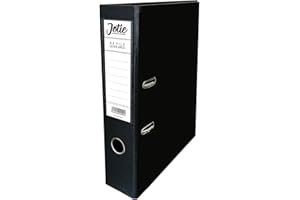 JOTIE 1 x Black A4 Lever Arch File for Paperwork A4 Folders with 70mm Spine, Thumb Ring & Elegant Anti-Spill Cover | Large Ring Binders | File Storage & Office Supplies Assorted Colours