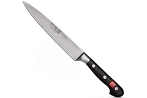 Burgvogel Solingen Couteau à fileter Comfort Line forgé 18 cm, inoxydable, lavable au lave-vaisselle, couteau à fileter de haute qualité, riveté, noir