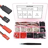 18-Pair JST SYP 2.5mm 2-Pin Connector Cable Set – UL1007 20AWG 100mm Red/Black Wires With Heat Shrink Tubing, For LED Strips, RC Toys, Batteries, Speakers