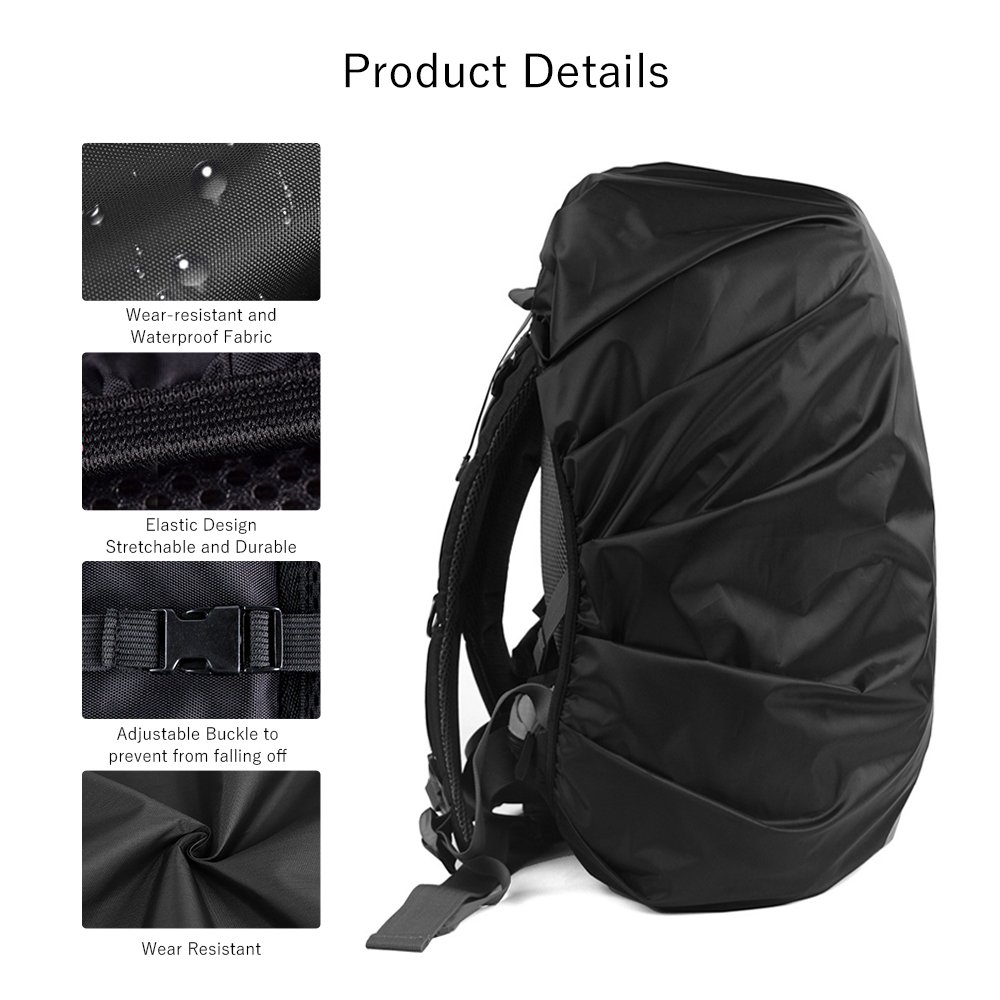 LAMA Parapioggia per Zaino, 2 Pacchi Impermeabile Outdoor Zaino Parapioggia Reflective Copri Zaino per Pioggia/Anti… - immagine 6