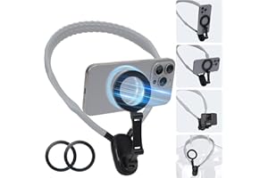 Aceshop Magnetische Halshalterung für Actionkameras und Telefone, Freihändige Hals-Handyhalterung für die Aufnahme von POV/Vlog Selfie-Halterung Halskette Halter für iPhone 16 15 14 13 12 Android