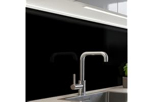 KitchenYeah© Antisalpicaduras Cocina 60x80 cm Adhesivo Salpicadero Protector de Salpicaduras Panel Negro - Liso - Color
