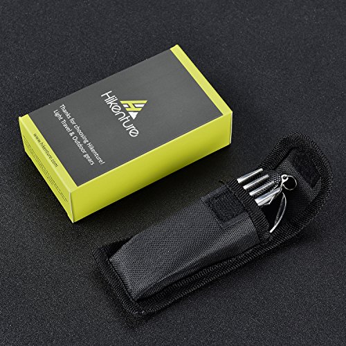 4-In-1 Campingbesteck von Hikenture™ Klappbesteck Outdoor Besteck aus Edelstahl mit Gürteltasche – Messer Gabel Löffel Flaschenöffner Set – für Camping und Outdoor (Grün Schwarz Blau Rot) - 5