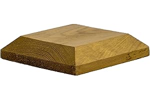 POSTSAVER Timber Wooden Fence Post Caps 100 x 100mm - Fits 3x3" Square Posts – Green Tanalised Pressure Treated Finials (EU Wood) with Overhang for Better Protection