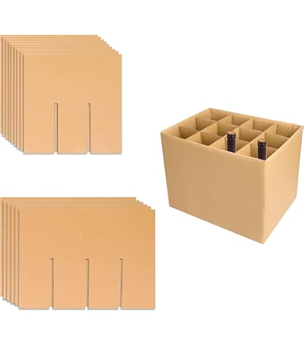 6-teiliges Set Mit Glas-Trennwänden Für Umzugskartons – Inkl. 72 Schaumstoffbeuteln, Passend Für 40,6 X 30,5 X 30,5 Cm Boxen