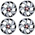 Panewaj Car Wheel Cover Wheel Cap for Car Available Model for Renault KWID Silver & Black Wheel Cover Car Wheel Size 14 Inch (Press Fitting Rims) (Set of 4 Pieces)