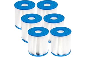 FFyan Paquete de 6 filtros de Repuesto para filtros de Piscina Intex, Tipo H 29007E, para Bombas de Filtro 28601, 28602