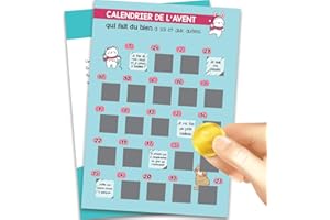 MIMI GRANDIT Calendrier de l'avent Noël à gratter, messages positifs et bienveillants, idée cadeau à offrir ou à s'offrir