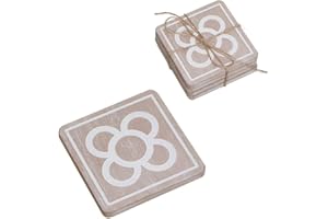 ROCKING GIFTS Posavasos de Madera Juego 4 Unidades Panot Barcelona 10 cm, Accesorios para Cocina, Mesa, Vasos,Vino, Cerveza, Regalos Originales