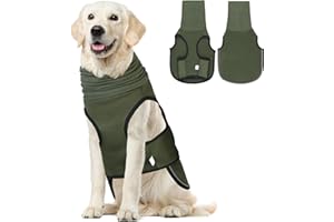 OERPHH Dog Anxiety Relief Vest with Ear Muffs Calming Dog Anxiety Jacket with Reflective Strips Calming Coat Turtleneck for Noise and Stress Relief (Green, M)