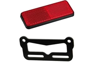 SHOP4BIKERS Motorcycle scooter red rear reflector & bracket fit onto licence plate MOT