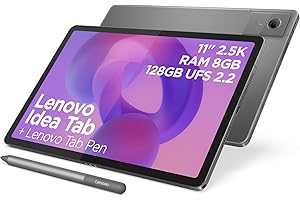 Lenovo Idea Tab - Display 11" 2.5K (2560x1600) 90Hz Paper-like, Processor Mediatek Dimenity 6300, RAM 8GB, Memory 128GB, WiFi 5, Tablet Android 15, Tab Pen + Folio Keyboard included - Luna Grey