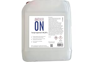 ‎ANTIVIR ON Antiviron 5L Isopropanol Isopropylalkohol 99,9% IPA 2-Propanol Fettlöser Entfetter Reinigungsalkohol