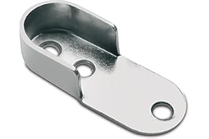 2 X Mprofi MT® Support Latéral Ovale pour Tube-Support Tringle-Support Latéral pour Barre de Penderie Ovale-Support de Tringle à Rideau Mural en Alliage Métal Nickelé