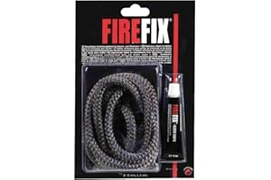 FIREFIX 2046 Keramikkordel ø 12mm, grau I 2m Dichtschnur für Kaminofen I Rundkordel I Ofendichtschnur mit bis zu 1100 °C hitzebeständigem Kleber 17ml , Verpackung kann variieren