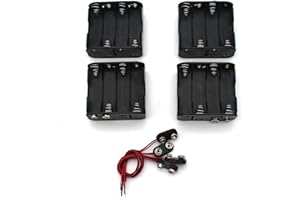 Raogoodcx 4Set 8 x AA Thicken Battery Holder and T Type Wired Battery Clip Standard Snap Connector