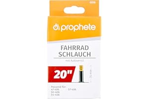 ‎PROPHETE Prophete Fahrradschlauch 20", Autoventil, ETRTO 47-406, 50-406, 54-406, 57-406, geeignet von 20 x 1,75 Zoll bis 20 x 2,125 Zoll
