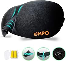 EMPO Schlafbrille Weich Memory-Schaumstoff Augenmaske - komfortabel verstellbare Gurte für alle Kopfgrößen - Hilft bei...