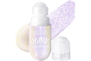 Prreal Roll-on Body Glitter Gel, Mermaid Makeup Festival Rave Accessories, Glitter Face Paint Holographic Hair Glitter Gel Sparkle Body Shimmer Halloween Makeup for Rave Party (07 Neno Violet)