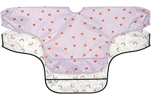 LÄSSIG Set di bavaglini a maniche lunghe (2 pezzi) per allacciare la protezione del ricevitore/Long Sleeve Bib Happy Rascals Heart