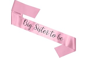 MY PRETTY LITTLE GIFTS Big Brother to Be - Big Sister to Be sash | Baby Blue & Baby Pink | Older Sibling | New Baby | Baby Shower | Gender Reveal | Pregnancy Announcement (Big Sister to be - Baby Pink)