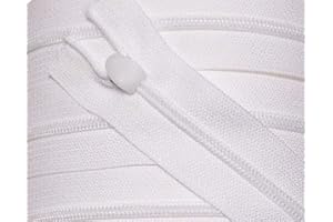 GROßHANDEL FÜR SCHNEIDERBEDARF 2 Reißverschlüsse für Bettwäsche Kunststoff Nicht teilbar 80 cm weiß mit Spezial Bettwäsche Schieber