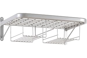 ‎LOUIS Louis Biker Garderobe Duo, Helmhalter Wand für 2 Helme, Handschuhablage für 2 Paar, Platz für 2 Jacken/Kombis an Bügeln, Solider Stahl, Inklusive Montagematerial, Silber