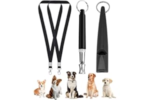 SCJJZ fischietto ultrasuoni per cani,fischietto per cani,ultrasuoni per cani,fischietto scacciacani，Accessori per cani regolabili ad alta frequenza, fischietto per cani con cordino (2 pezzi nero)