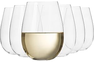 Krosno Grande Copas de Vino Blanco sin Tallo | Conjunto 6 Piezas | 500 ML | Colección Harmony | Perfectos para Uso en Casa, Restaurante y en Fiestas | Apto para Lavavajillas