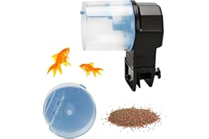 Podazz Automatischer Fischfutterspender 100/210 ml, Fischfutterspender Aquarium Tank Auto Timer mit Zwei Futterboxen für Urlaub, Urlaub, Wochenende (Blau)