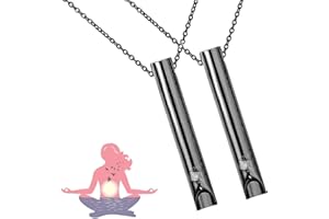 AIWEIYER Breathlace Quit Vaping Necklace, Breathing Necklace Stop Vaping, Stress Relief Necklaces, Anapana Breathing Necklace， Breathlace Vape Necklace for Women Men (2PCS-Black)