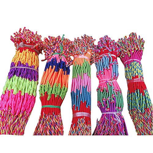 100 piezas de colores de la trenza de la amistad cordones Strand pulsera muñeca pulsera para el tobillo