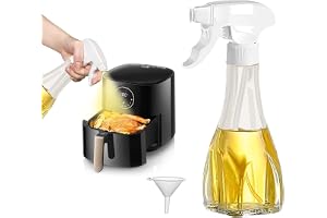 AHOUGER Utökad olivoljespridare för matlagning, 240ml Premium Glass Oil Spray Bottle, Oil Spritzer Oil Mister för Air Fryer