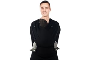 BABYLONIA BABY CARRIERS Babylonia Echarpe de Portage - Tri-Cotti - Bio - Noir - Taille S - 3 a 15kg